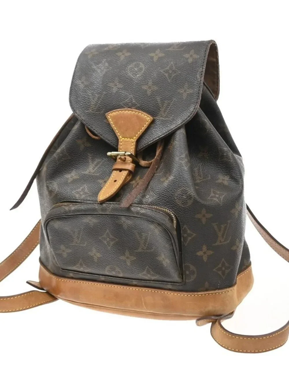 LOUIS VUITTON Montsouris MM Backpack Bag Monogram Leather Brown M51136 72SA234